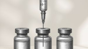 graphic of GLP-1 medication vials with syringe for injection